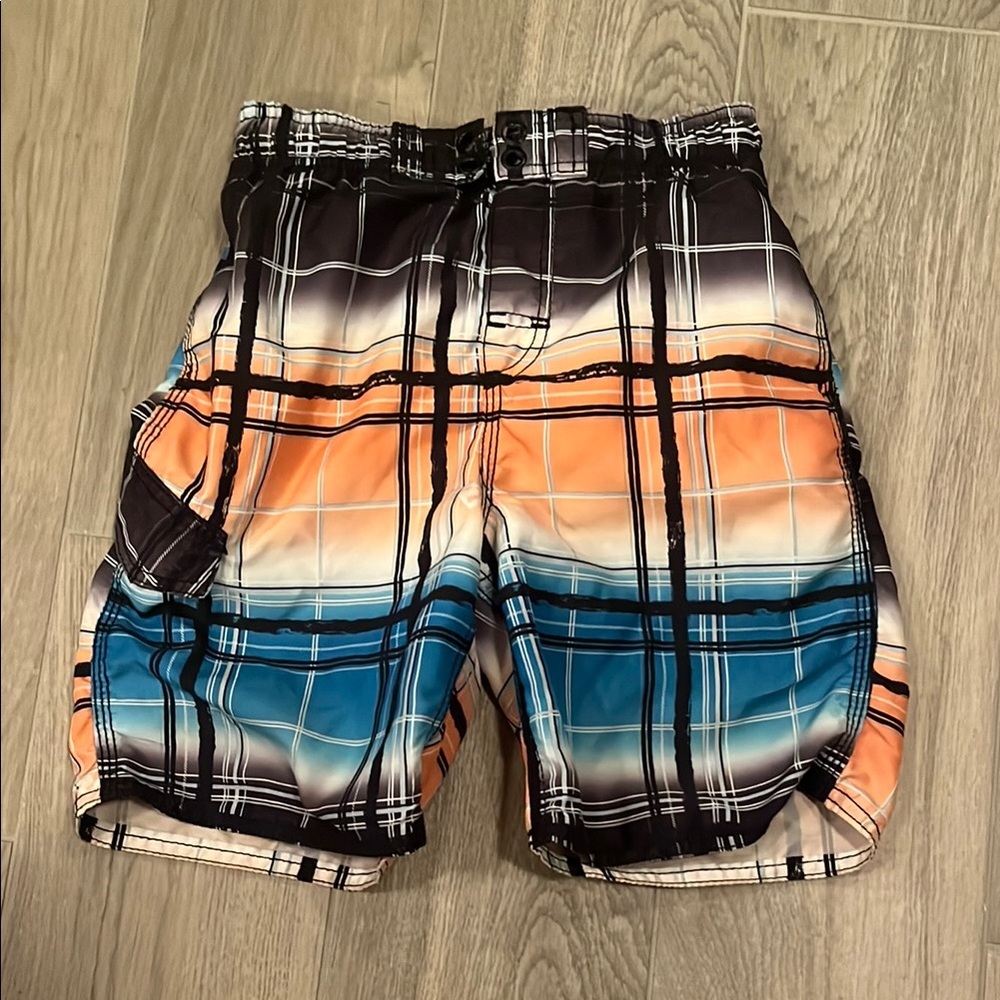 Kanu Surf Boys Orange and Blue Swim Shorts Size: M